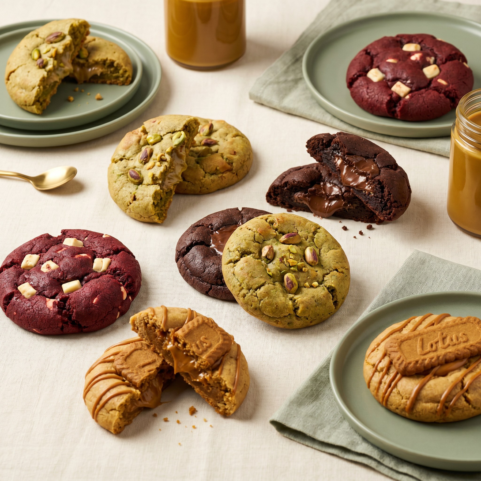 Assorted gourmet stuffed and decorated cookies