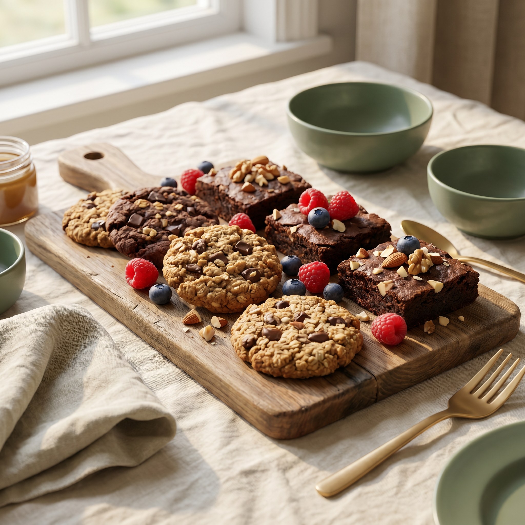 Reduced-sugar gluten-free healthier brownies and cookies